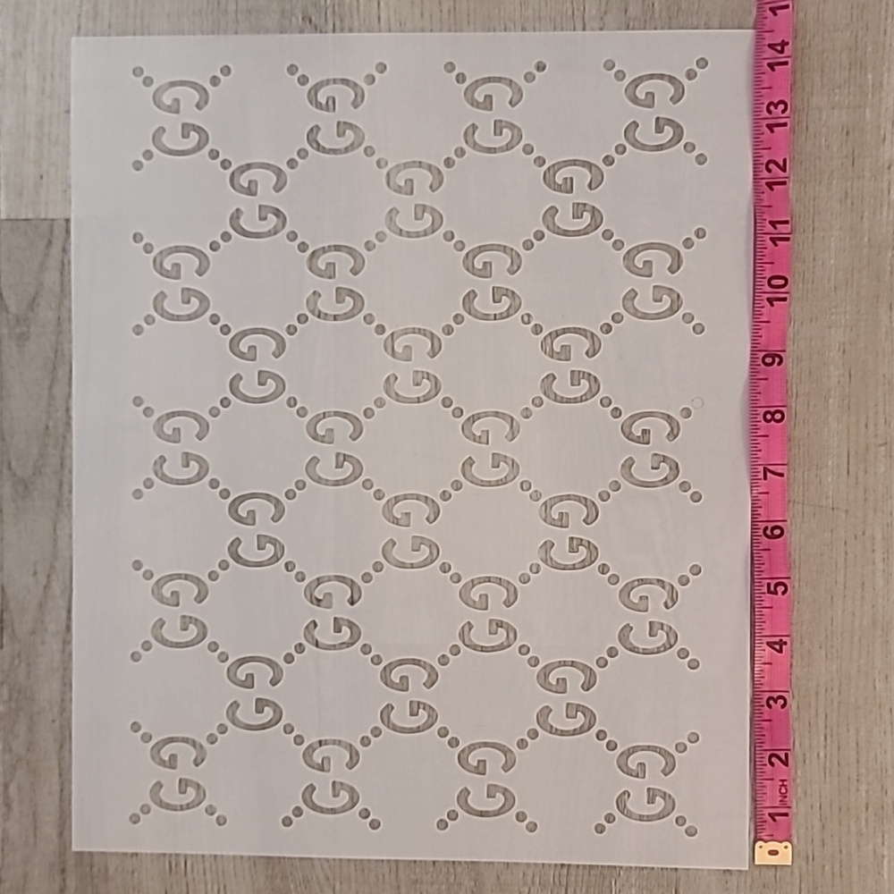 High fashion large Double G stencil for baking painting clothing crafts